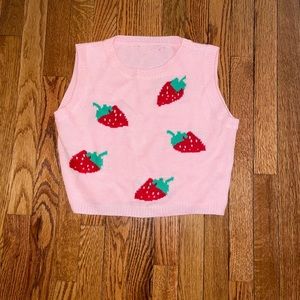 Strawberry knit vest